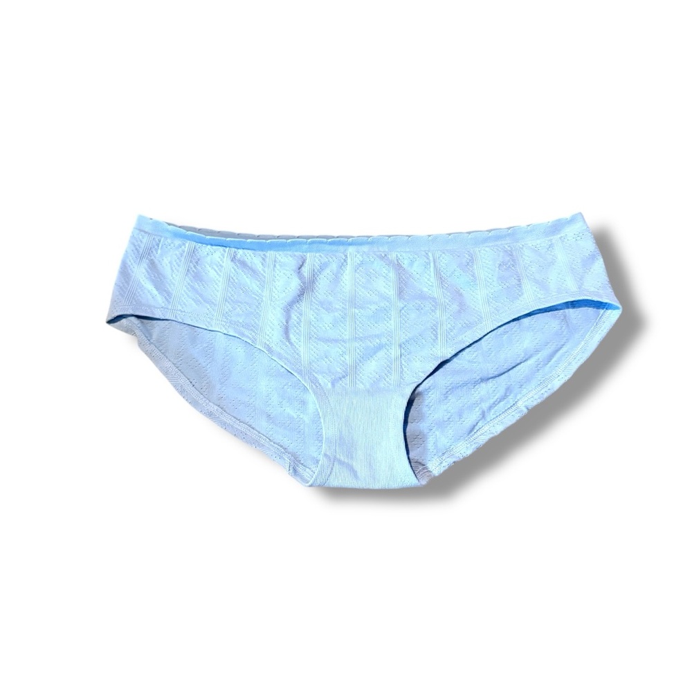 Victoria’s Secret NWT Hiphugger Panties Women’s Size XL Light Aqua Blue Textured